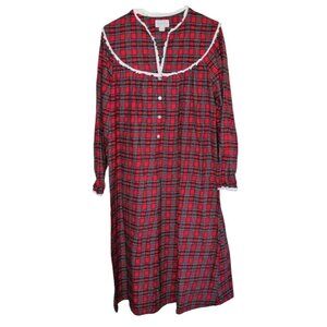 Vintage-Style Lanz Of Salzburg Red Plaid Nightgown